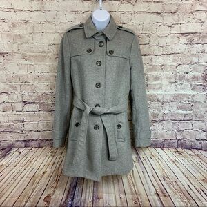 Banana Republic Gray Wool Blend Belted Lined Coat NWOT